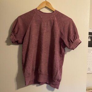 Short Sleeve Calder Blake Short Sleeve Sweatshirt in Burgundy.